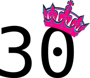 298x258 Pink Tilted Tiara And Number 30 Clip Art