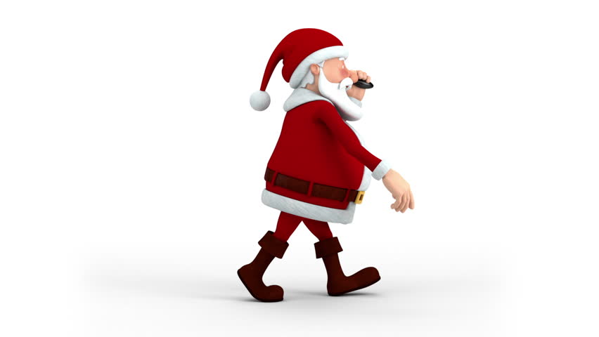 852x480 Cartoon Santa Claus Running On Spot