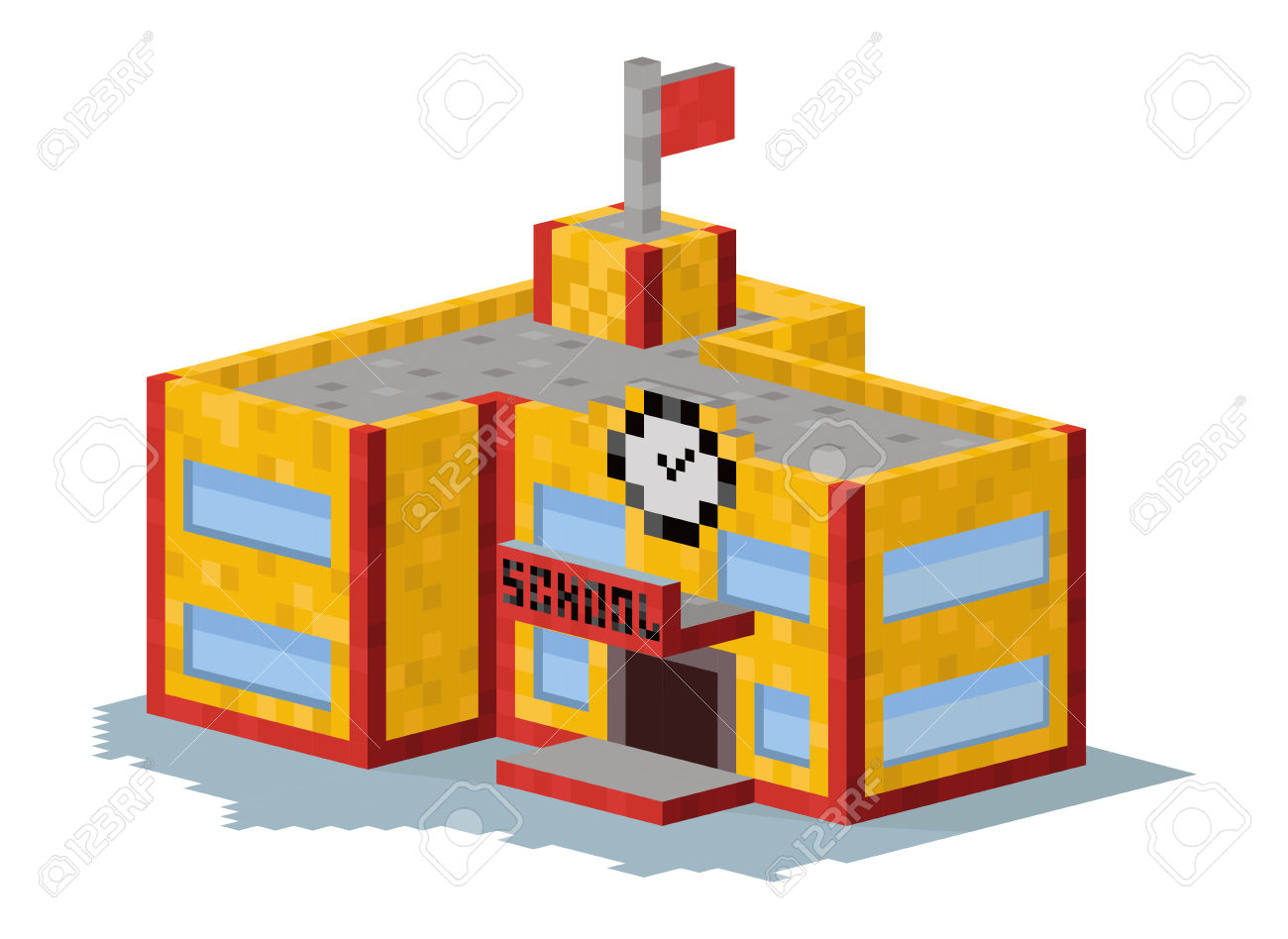 1300x948 3d Clipart School