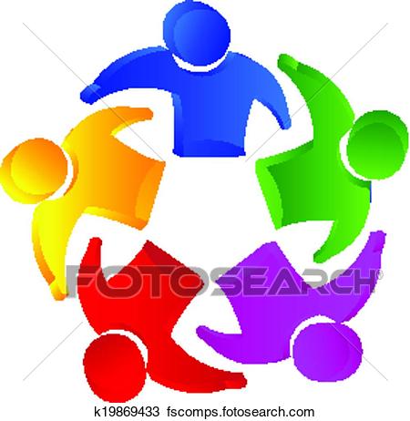 450x462 Clipart Of Teamwork 3d People Unity Logo K19869433