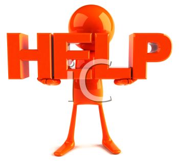 350x316 Orange 3d Computer Character Help Icon