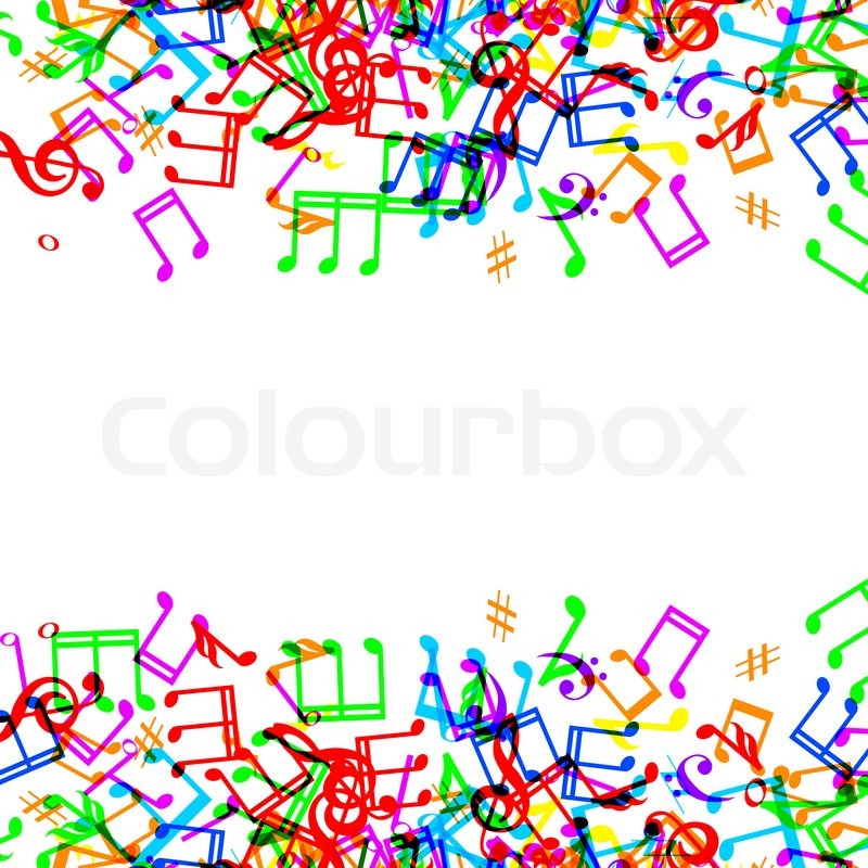800x800 Photo Collection Colorful Music Notes Wallpaper Border