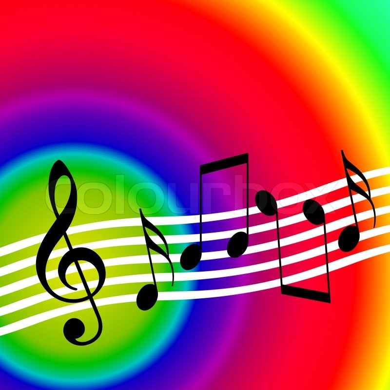 800x800 Wallpaper With Music Symbols On Colorful Background Stock Photo