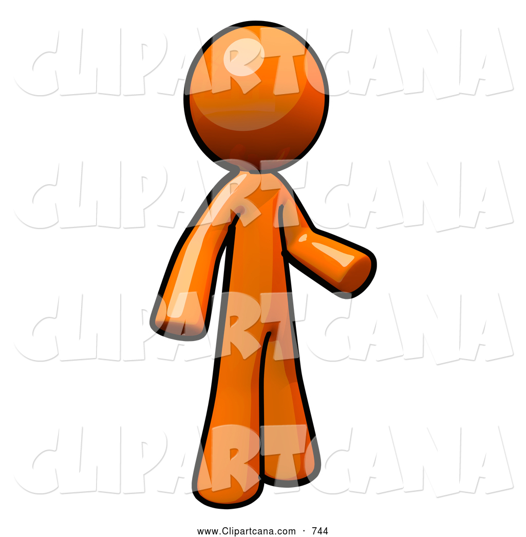 1024x1044 Clip Art Of A 3d Orange Man Standing And Gesturing By Leo