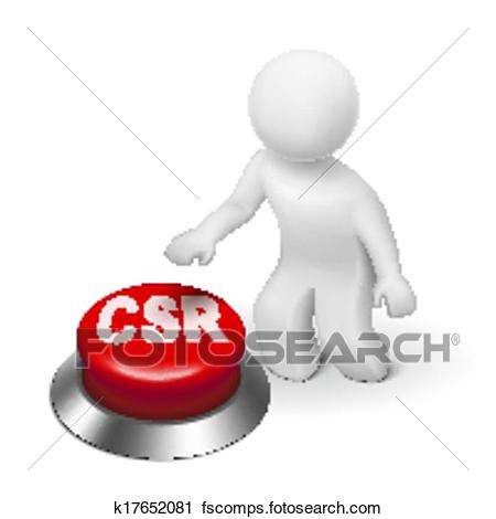 450x470 Clipart Of 3d Man With Csr Corporate Social Responsibility Button