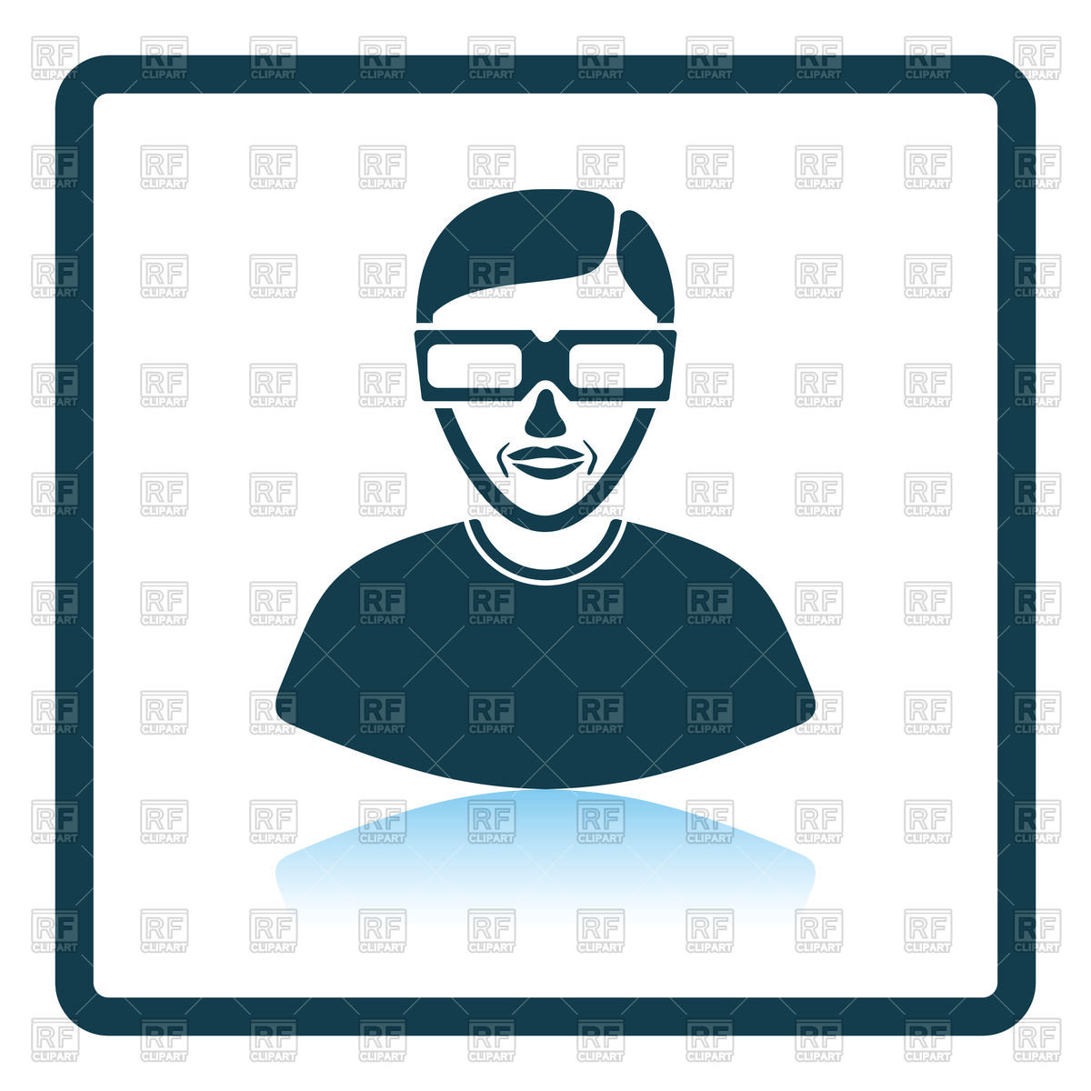1200x1200 Icon Of Man With 3d Glasses Royalty Free Vector Clip Art Image