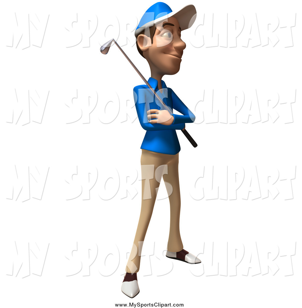 1024x1044 Sports Clip Art Of A 3d Skinny Golfer Man Facing Right With A Club