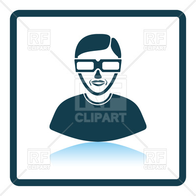 400x400 Icon Of Man With 3d Glasses Royalty Free Vector Clip Art Image