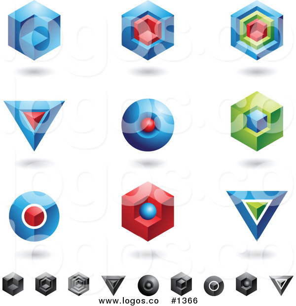600x620 Royalty Free Vector Colorful 3d Shape Logos By Cidepix