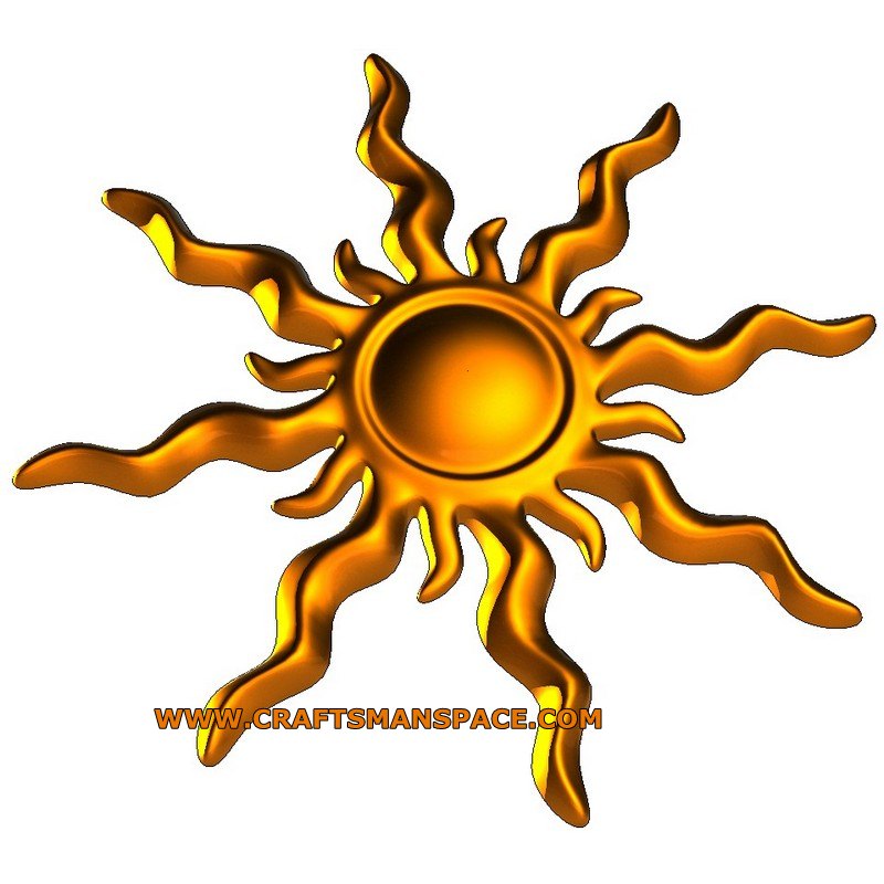 800x800 Decorative Sun 3d Model