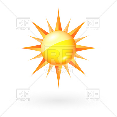 400x400 Sun Icon With Straight Beams Royalty Free Vector Clip Art Image