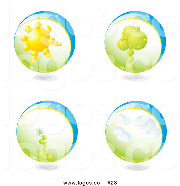 600x620 Vector Logo Collage Four 3d Spheres