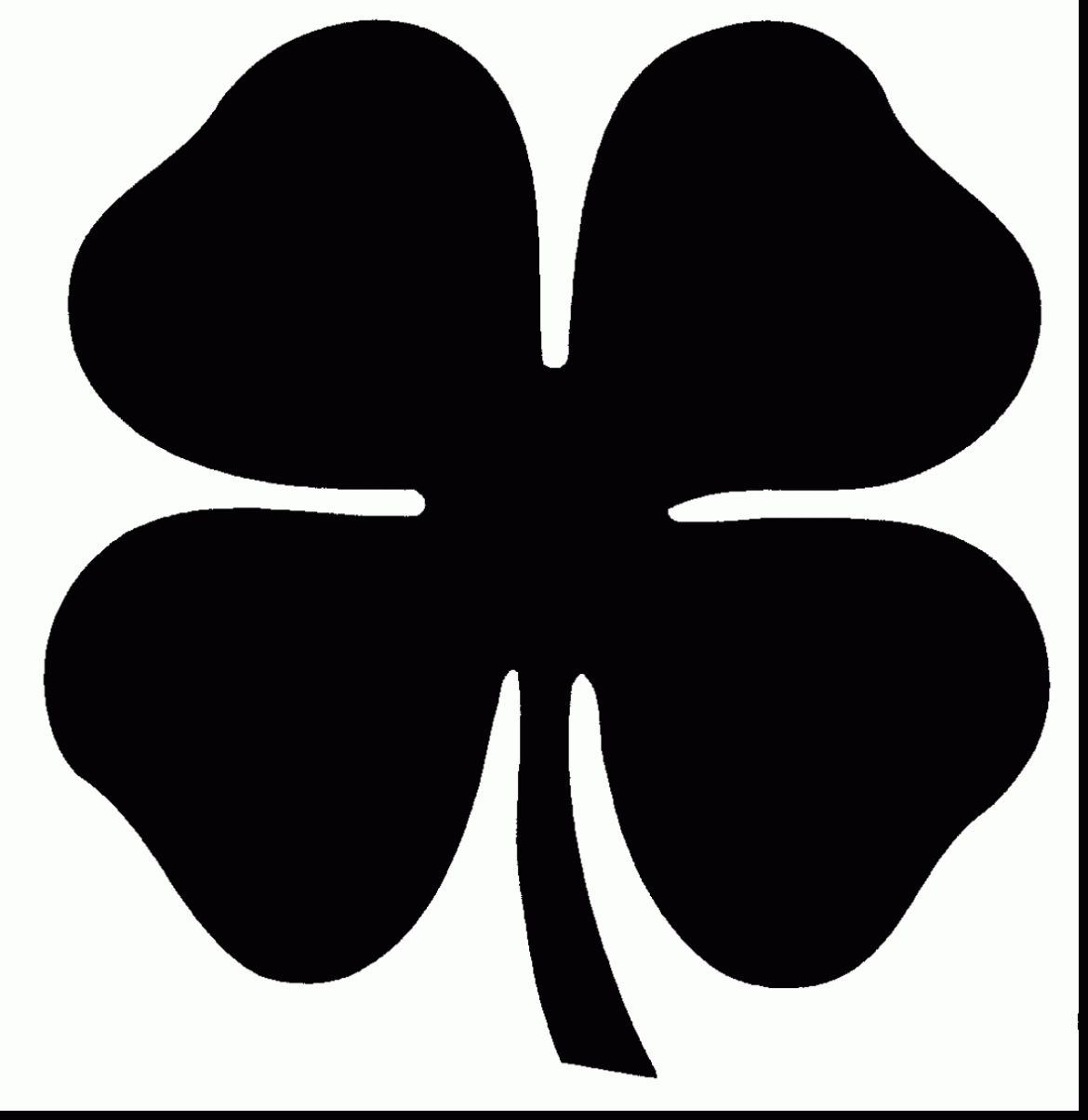 1170x1205 Excellent Clover Clip Art Black And White With Four Leaf Clover