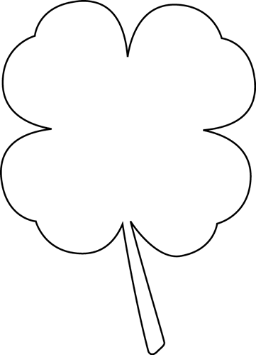 361x500 Black And White Four Leaf Clover Clip Art