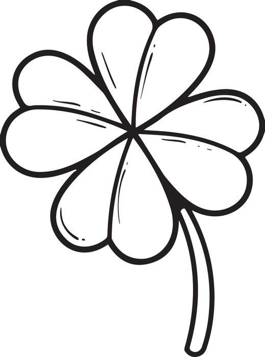 519x700 Free, Printable Four Leaf Clover Coloring Page For Kids