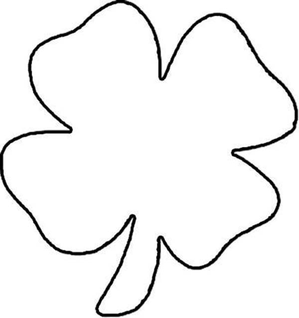 600x639 Lets Draw Four Leaf Clover Coloring Page