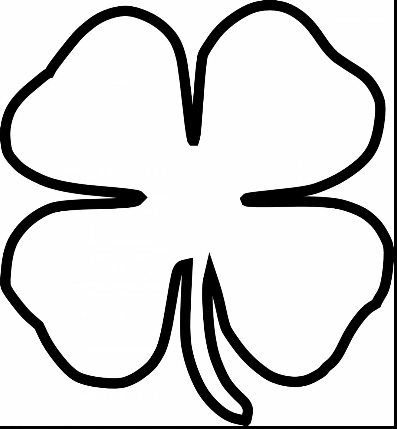 1320x1425 Surprising Four Leaf Clover Outline Clip Art With Four Leaf Clover