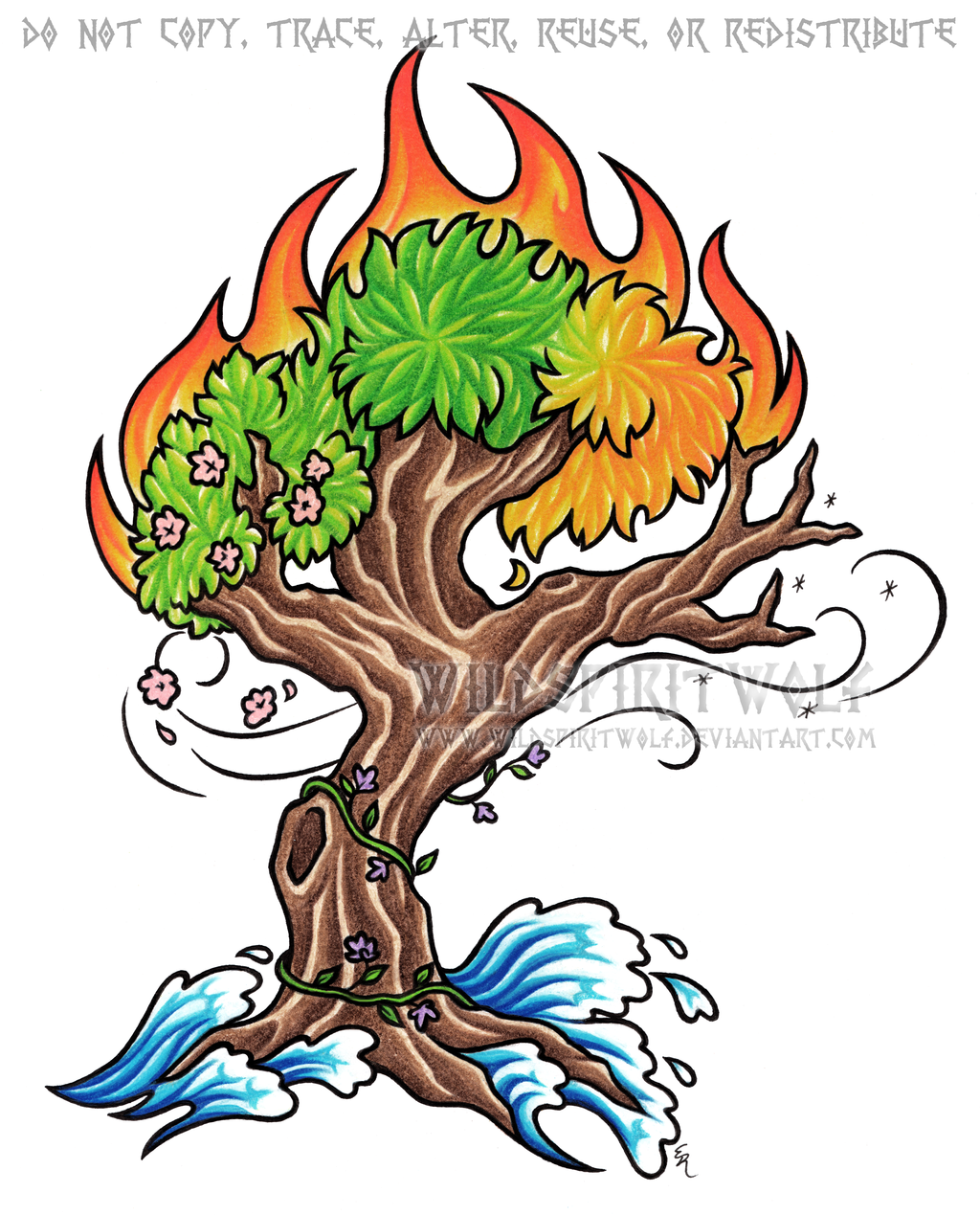 1024x1269 Four Elements Four Seasons Color Tree Design By Wildspiritwolf