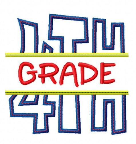475x500 4th Fourth Grade Applique Back To School