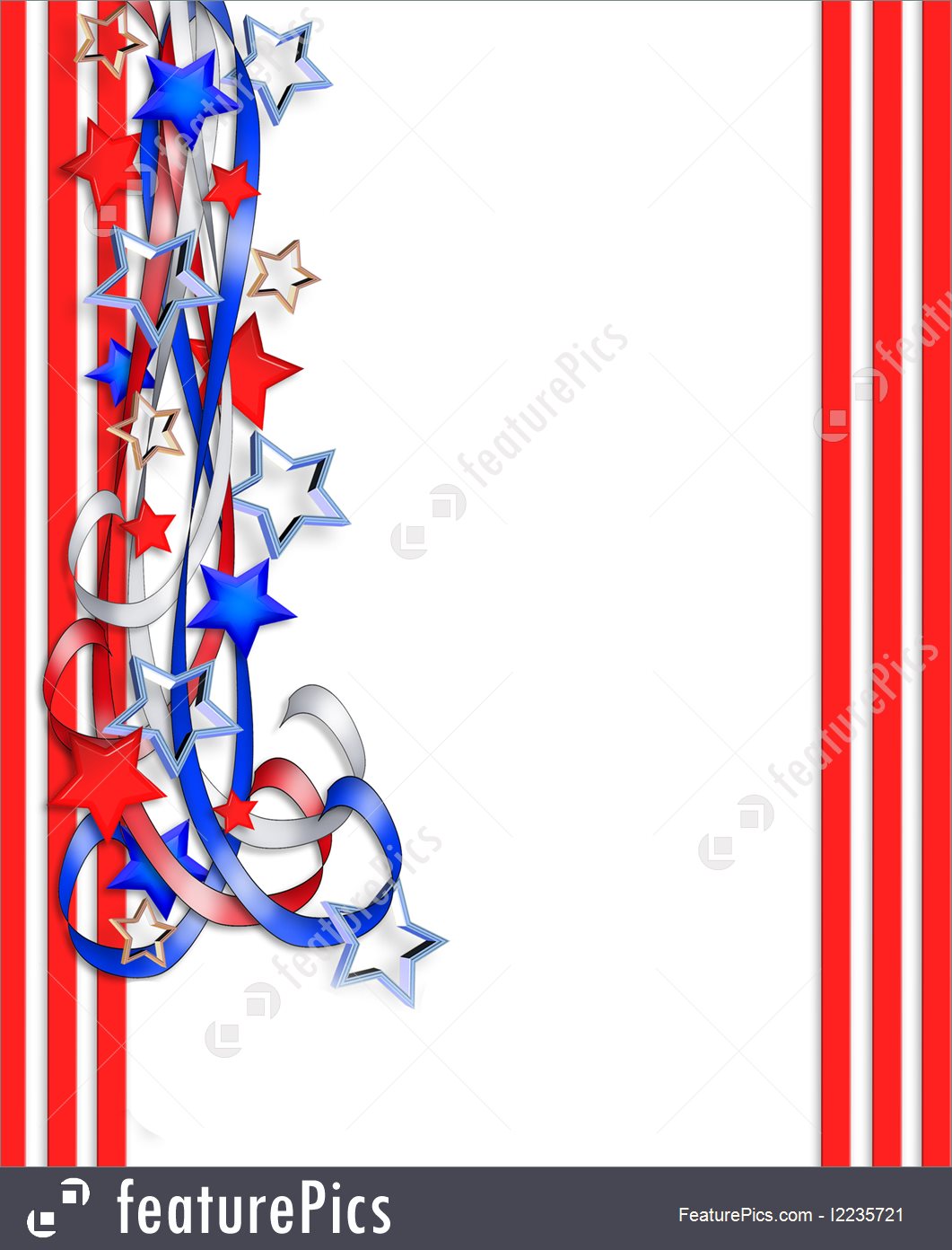 1061x1392 Illustration Of July 4 Patriotic Border