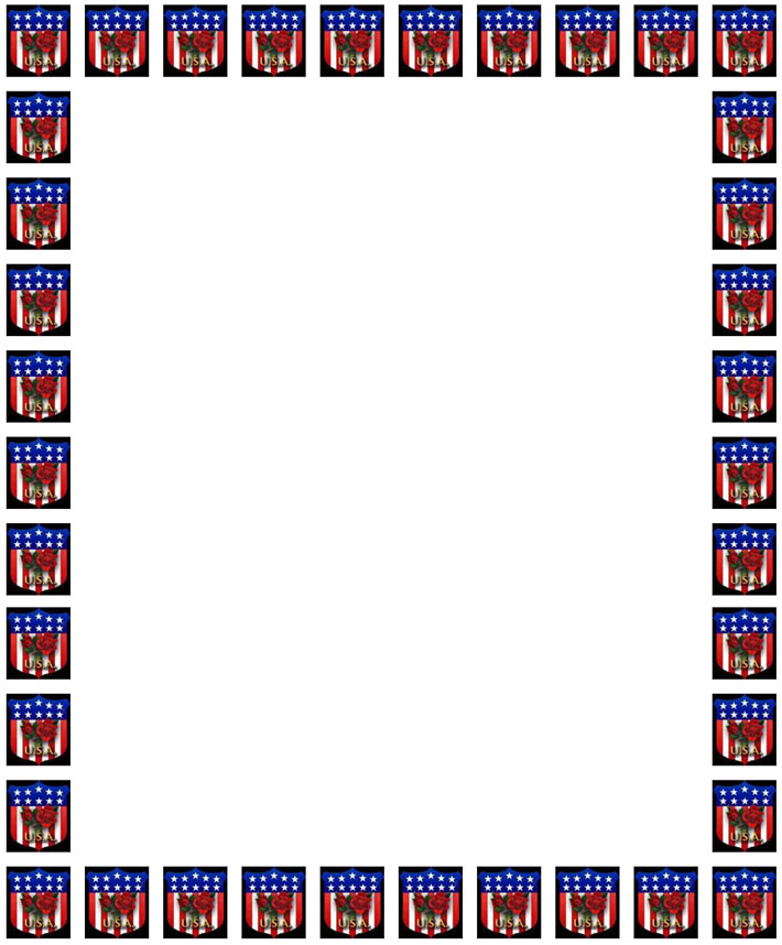 710x858 Free American 4th Of July Border Stationery Paper, Free Printable