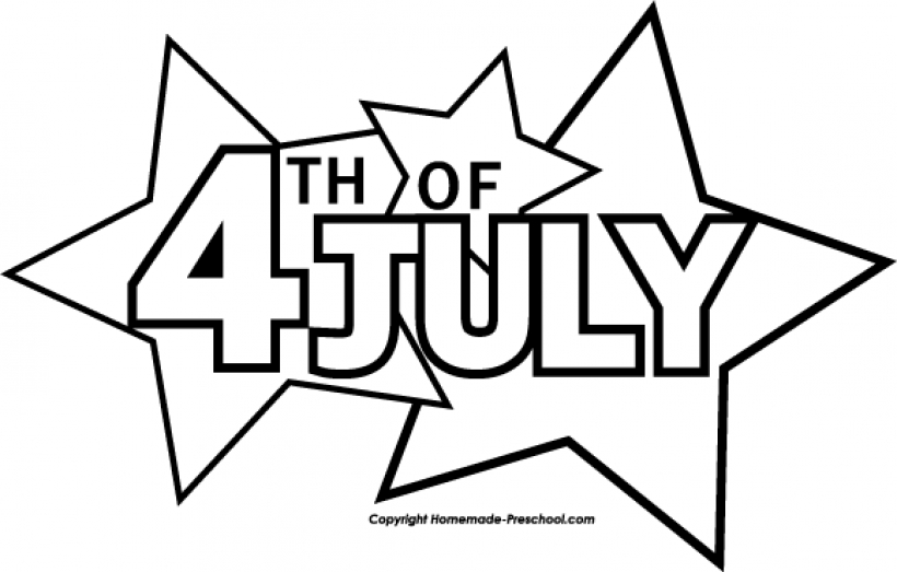 820x523 Free July 4th Clipart Inside July Clipart Black And White July