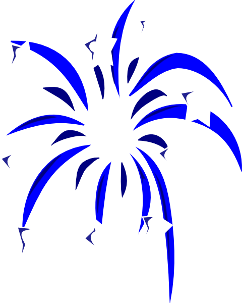 480x600 Blue Fireworks With White Stars Clip Art