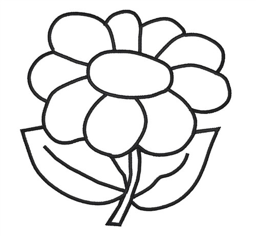 500x460 Flower Outline Clipart