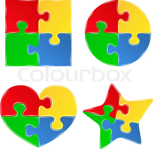 300x292 Vector Shapes Of Jigsaw Puzzle Pieces Free Images