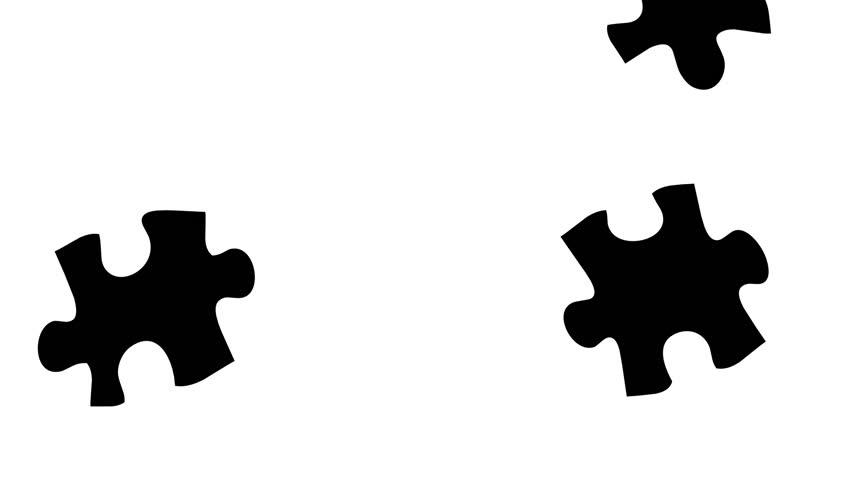 852x480 Matte, Background Puzzle Effect, 2 Pieces Puzzle. Stock Footage