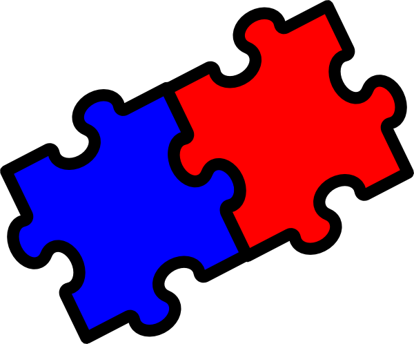 600x498 Two Puzzle Pieces Clip Art
