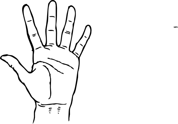 600x419 Five Fingers Hand Clipart