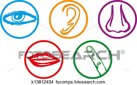 450x281 Clipart Of Five Senses Icon Set