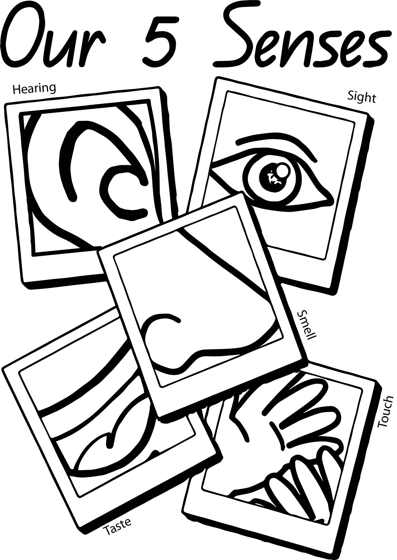 Printable 5 Senses Coloring Pages