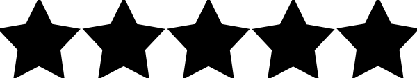 600x113 Five Star Rating Black Clip Art Clip Art