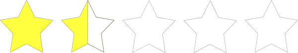 600x108 One And A Half Star Rating Clip Art
