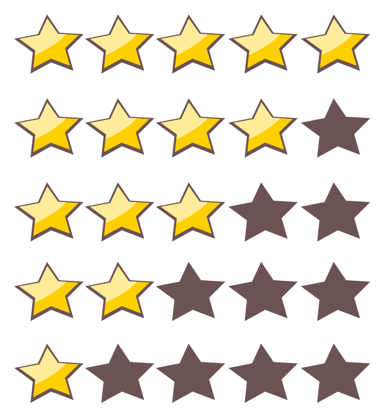 752x800 5 Star Rating Clipart