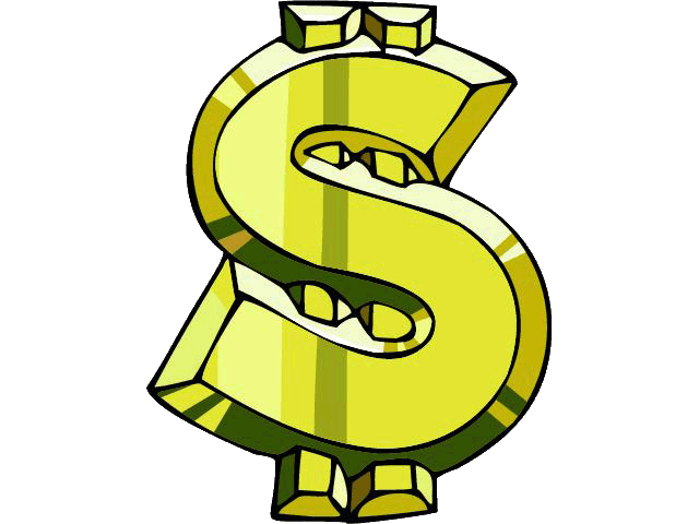 640x480 Gold Dollar Signs Clip Art
