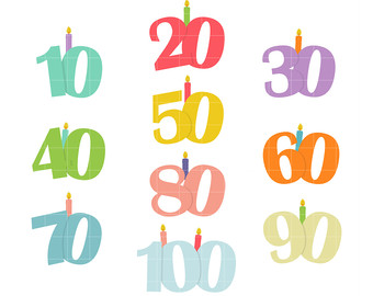 340x270 Number Party Hats Digital Clip Art For Scrapbooking Card