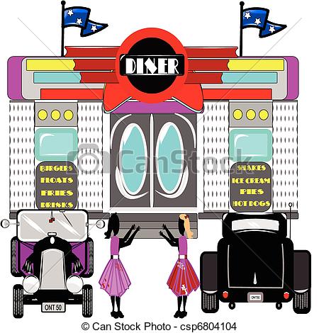 450x470 50s Diner Sign Clipart