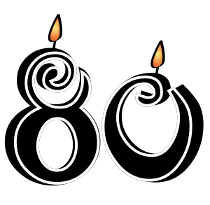 300x293 80th Birthday Clipart