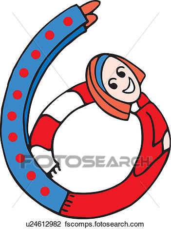 351x470 Clip Art Of Side View Of Girl Forming Digit 6 U24612982
