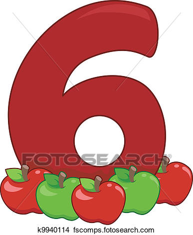387x470 Clipart Of Number 6 K9940114