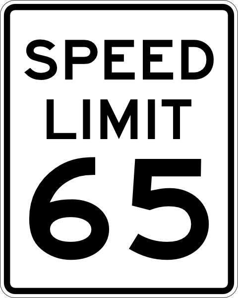 480x600 Speed Limit 65 Clip Art