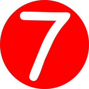 300x300 Red, Rounded,with Number 7 Clip Art