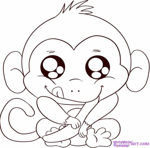 505x500 Cute Cartoon Monkey Coloring Pages Embroidery