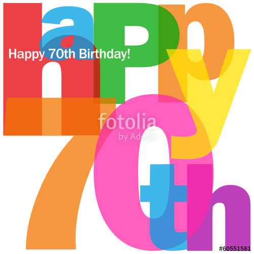 500x500 Happy 70th Birthday Card (Seventy Party Celebration Congrats