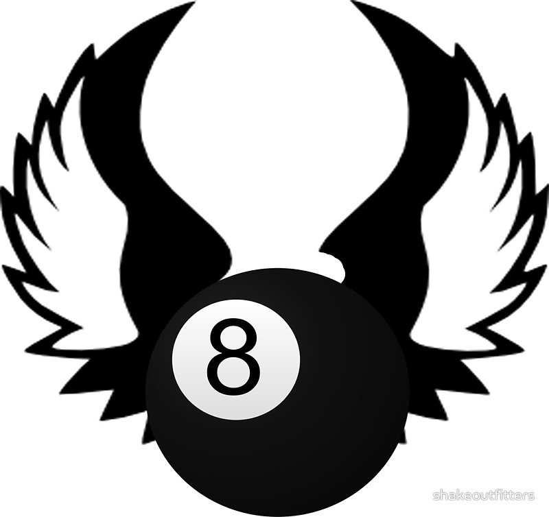 800x754 8 Ball With Wings Stickers By Shakeoutfitters Redbubble