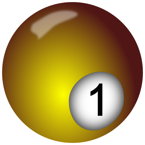 600x600 Billiard Ball Yellow Clip Art