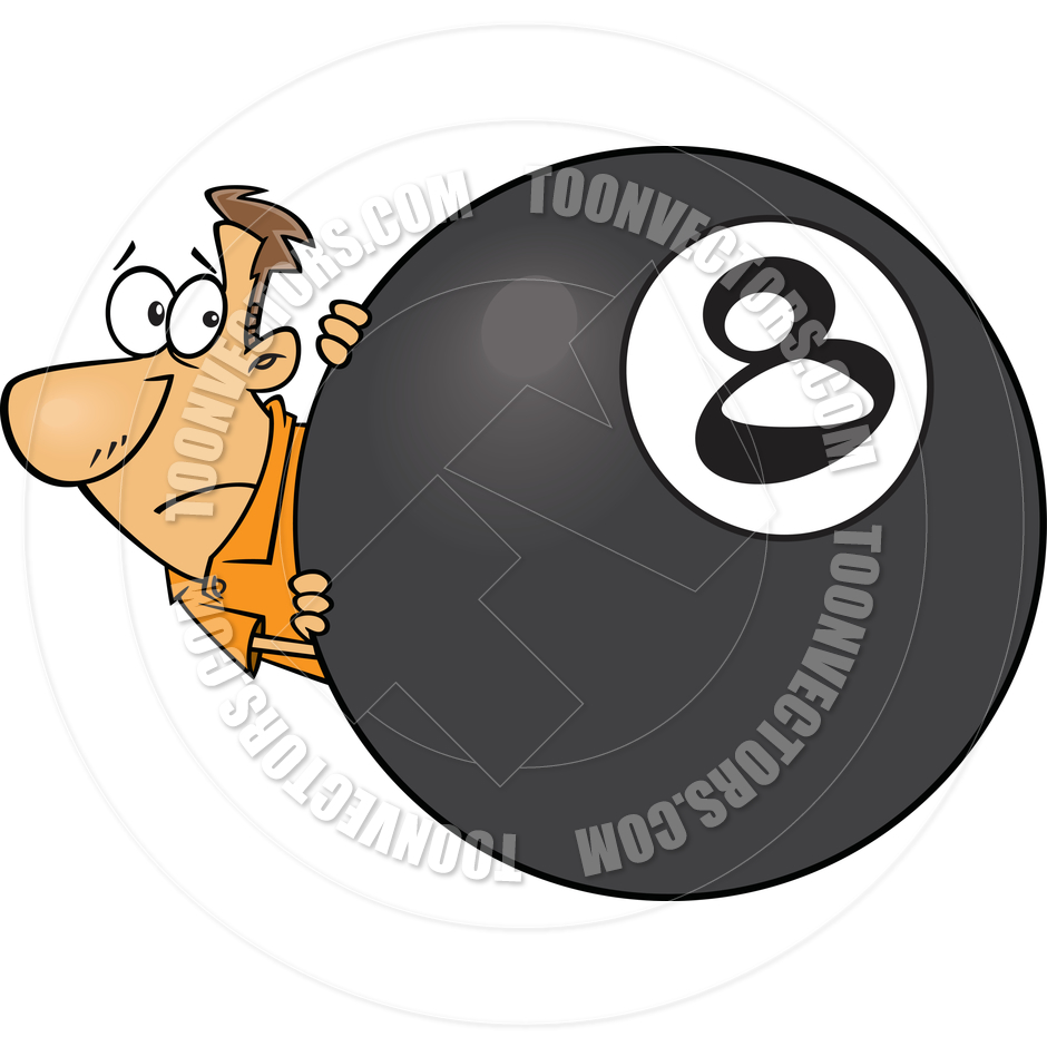 940x940 Cartoon Man Behind The 8 Ball By Ron Leishman Toon Vectors Eps